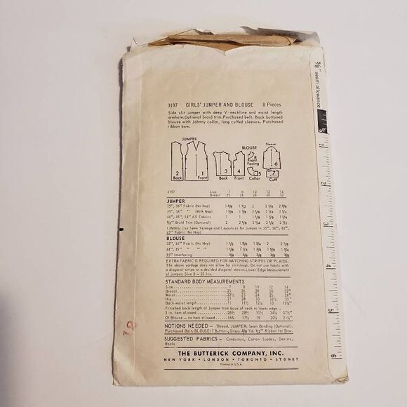 Vintage Butterick Sewing Pattern  - Picture 2 of 4